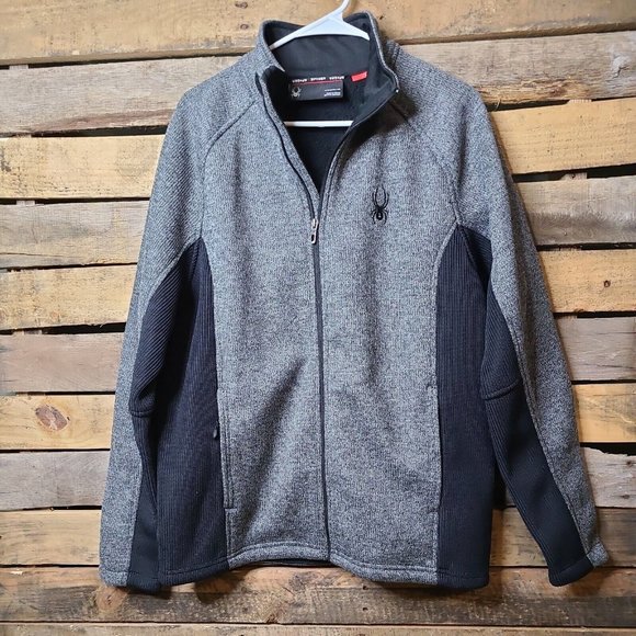 Spyder Jackets & Coats Spyder Heavy Knit Jacket Black Gray Sz L